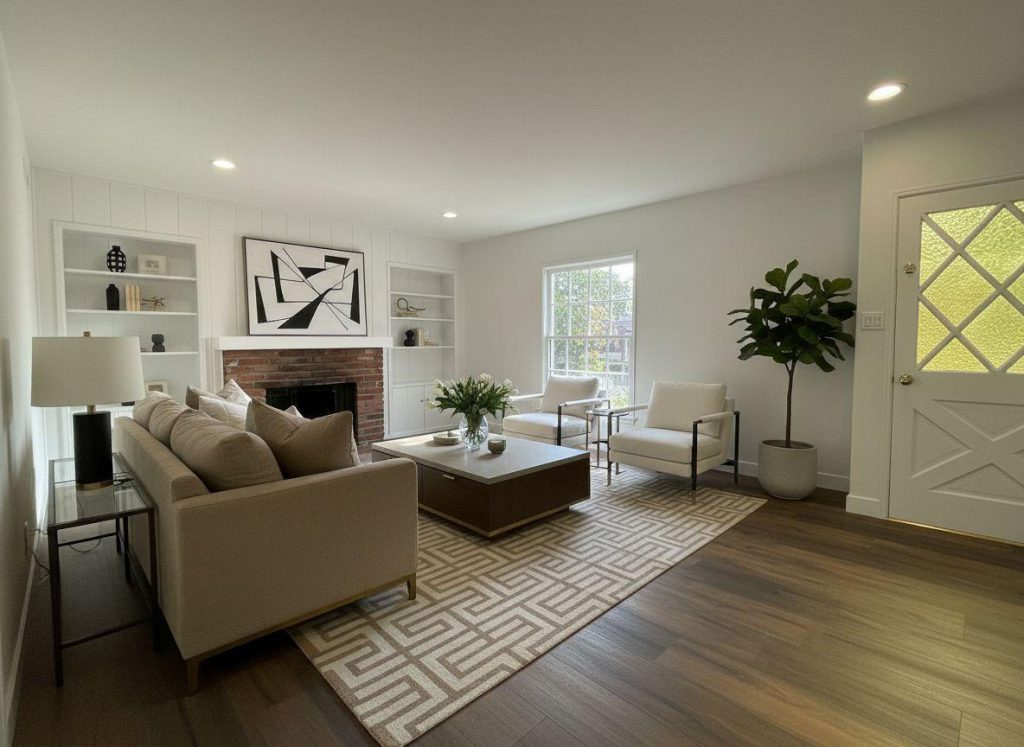 Staged living room- modern