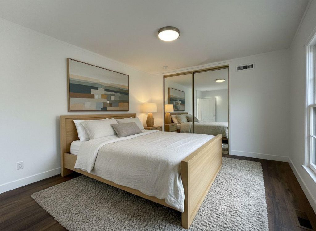 staged room: bedroom scandinavian